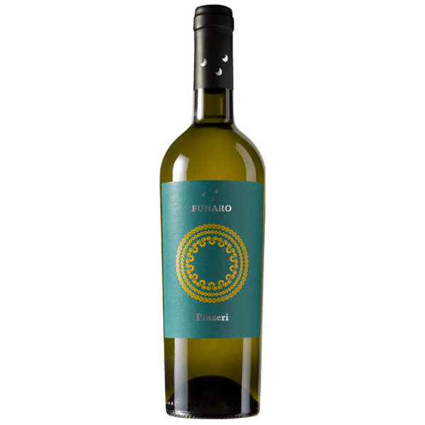 Bottiglia grillo pinzeri funaro, vino bianco doc sicilia
